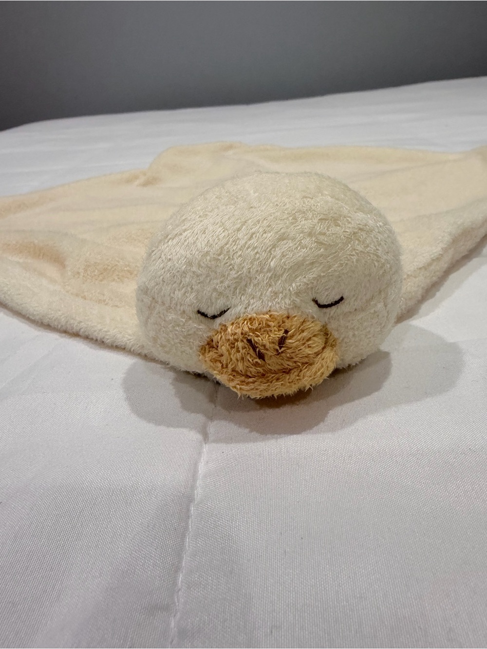 Angel Dear Cream Duck Lovey Security Blanket Plush Baby Comfort Blanket